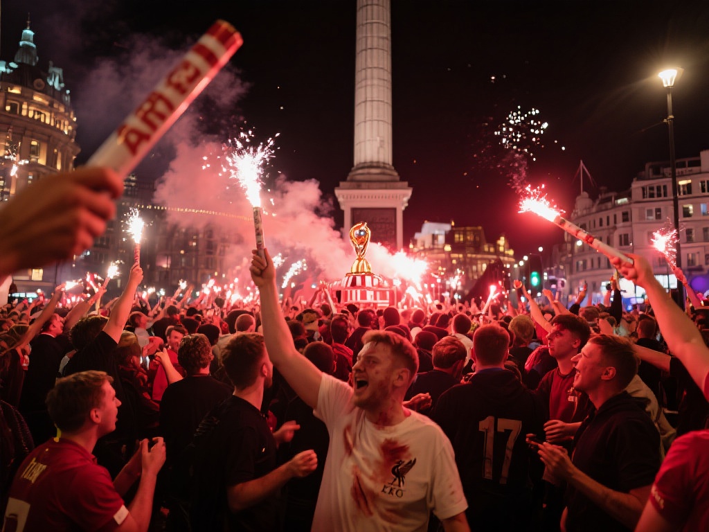 利物浦球迷庆祝夺冠使用照明弹致17人受伤