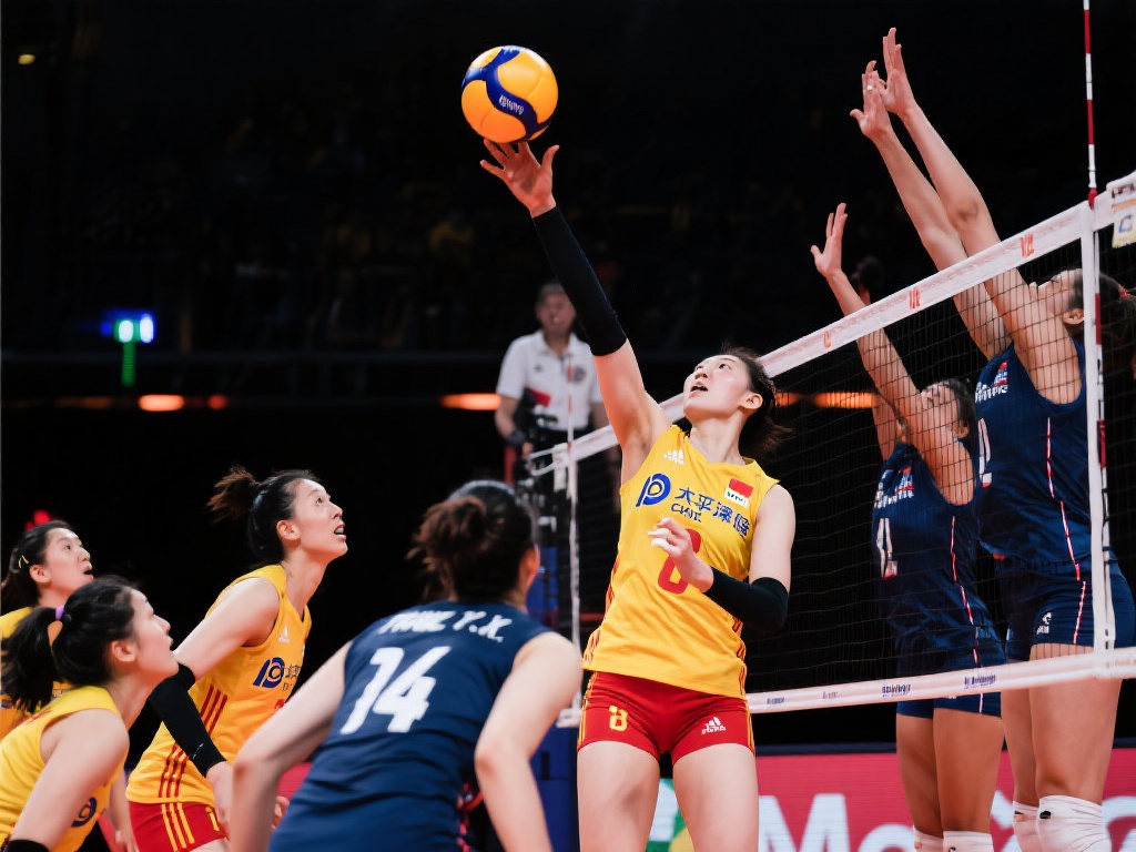 中国女排在首局比赛中牢牢掌控节奏，凭借精